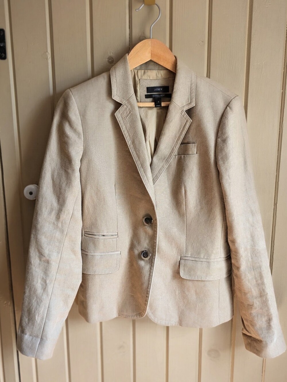 J. Crew Schoolboy Linen Blazer Size 2 Tan